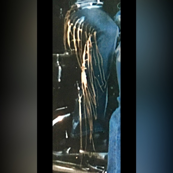 Retro UNIQUE jeans w fringe trim- 3 - Picture 3 of 11